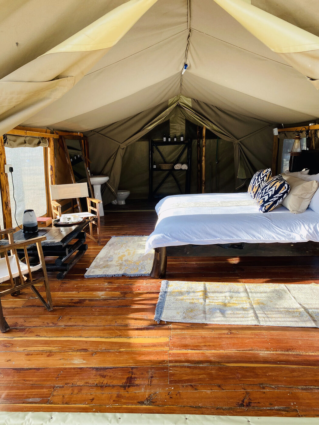 Full glamping tent interior